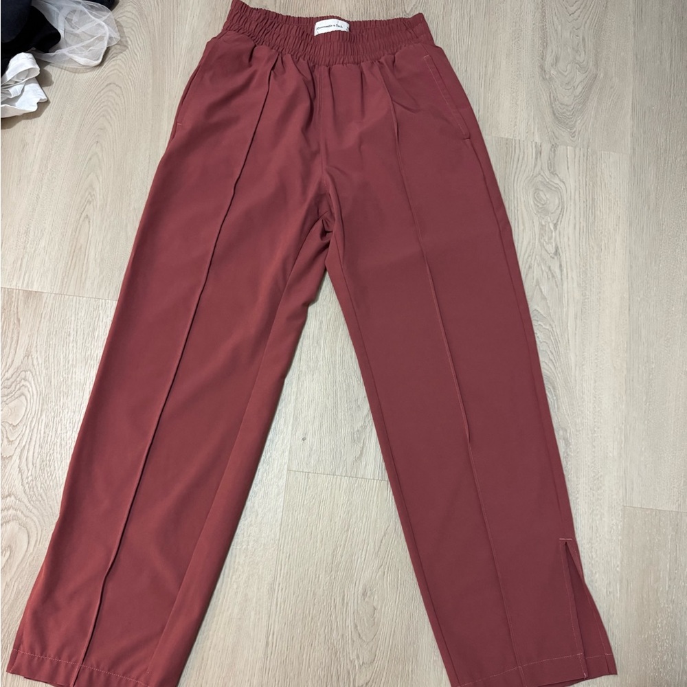 Abercrombie & Fitch Women's Brick Red Straight Leg Pants